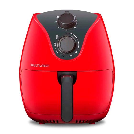Fritadeira Elétrica Air Fryer 4L 127V 1500W com Grade Multilaser Vermelha - CE083