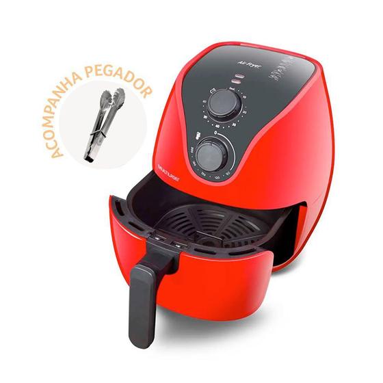 Imagem de Fritadeira Elétrica Air Fryer 4L 1500W com Grade Multilaser Vermelho