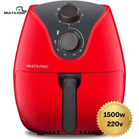Fritadeira Elétrica Air Fryer 4L 220V 1500W com Grade Multilaser