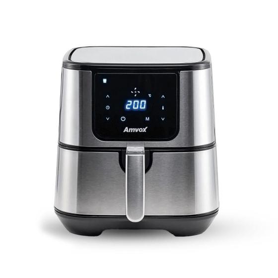 Imagem de Fritadeira Elétrica Air Fryer Amvox 7 Litros ARF 1255 painel digital, acabamento em inox