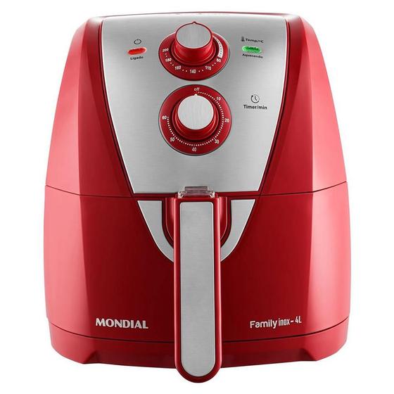 Fritadeira Elétrica Air Fryer Mondial AFN40RI 4L Inox/Vermelha 220V