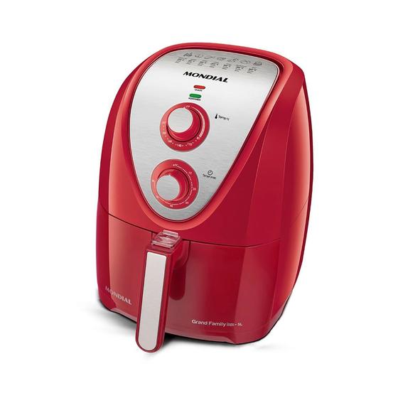 Imagem de Fritadeira Elétrica Air Fryer Mondial Grand Family Inox AFN-50-RI 5L Vermelha - 220V