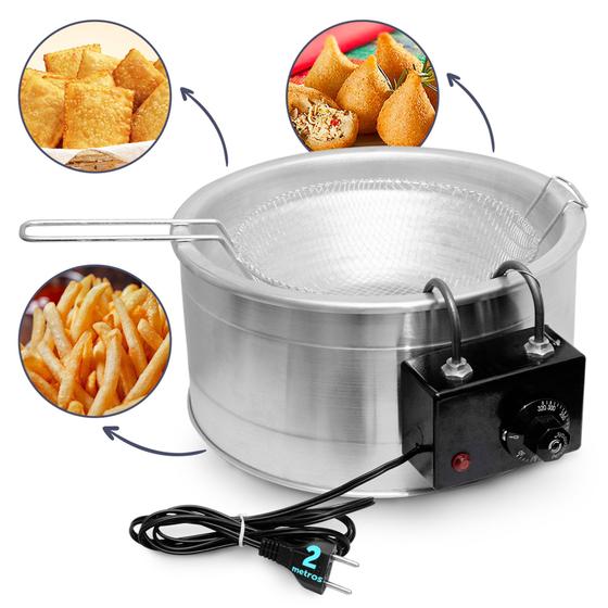 Imagem de Fritadeira Eletrica Industrial Tacho 5l Profissional Cabo 2m