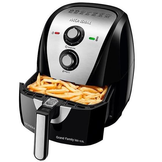Imagem de Fritadeira Eletrica Mondial Grand Family Inox AF-55I 1.900 Watts 220V ~ 50/60 HZ - Preta/Prata