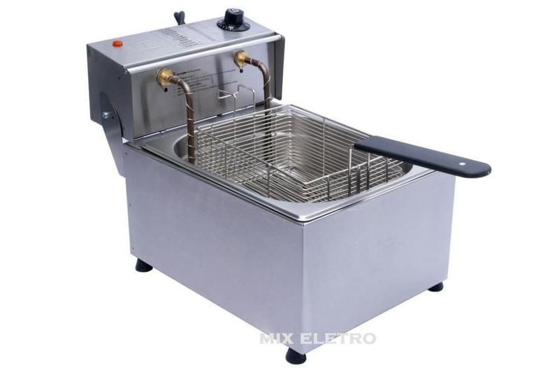 Fritadeira Elétrica Profissional em Aço Inox 1 Cuba 5 Litros Edanca Menor preço em Fritadeira Elétrica Profissional em Aço Inox 1 Cuba 5 Litros Edanca