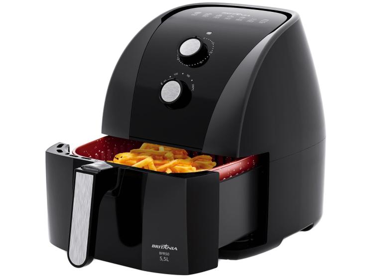 Imagem de Fritadeira Elétrica sem Óleo/Air Fryer Britânia Redestone BFR50 Preta com Timer 5,2L