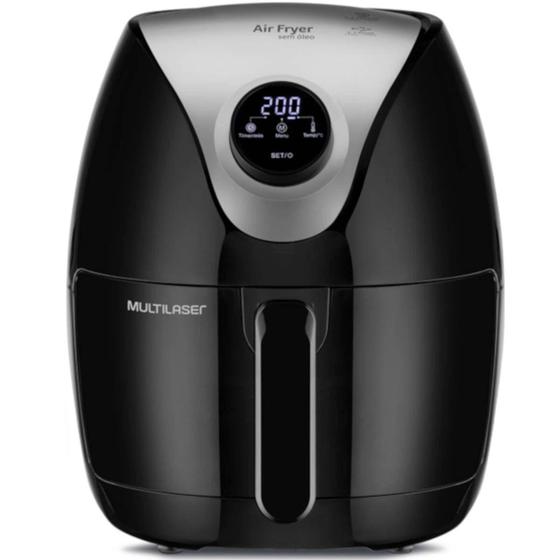 Imagem de Fritadeira elétrica sem óleo air fryer digital 1500w 4litros com seletor giratório 127v - MULTILASER