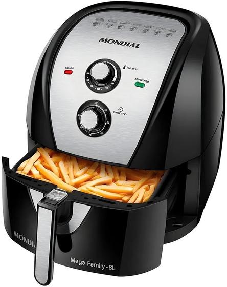 Imagem de Fritadeira Eletrica Sem Oleo Mondial Air Fryer Inox 8L Litros AFN-80-Bi - 110V/60HZ