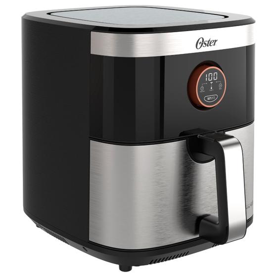 Fritadeira Elétrica Sem Óleo Oster 2 Em 1 Black Inox 1500W 4,8L Função ...