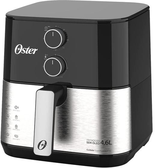 Fritadeira elétrica sem óleo oster 4,6 litros 1500w grelha removível ...