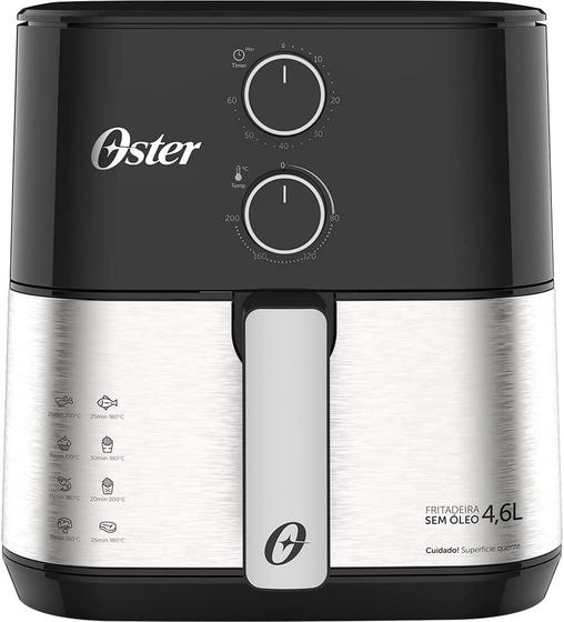 Imagem de Fritadeira Elétrica Sem Óleo Oster OFRT520 Inox Compact 4,6l 1500W Voltagem 110V-127V