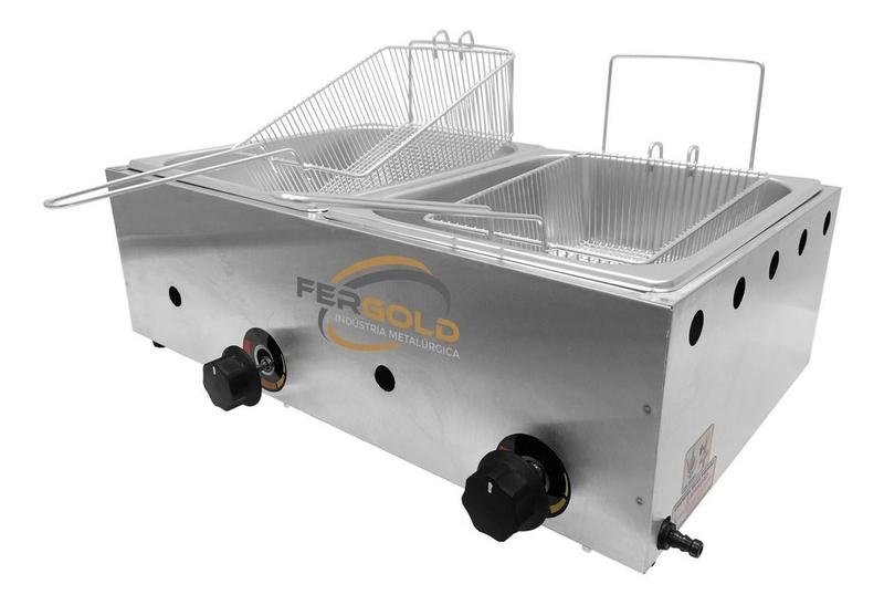 Imagem de Fritadeira Fritador Inox A Gás Para Batatas Salgados