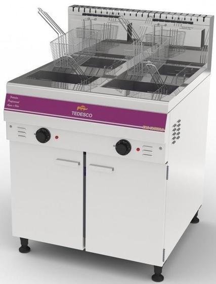 Fritadeira Gás Profissional Dupla FAO-18GD Tedesco 36L Óleo / 14L Água 4 Cestos 2 Cubas Menor preço em Fritadeira Gás Profissional Dupla FAO-18GD Tedesco 36L Óleo / 14L Água 4 Cestos 2 Cubas