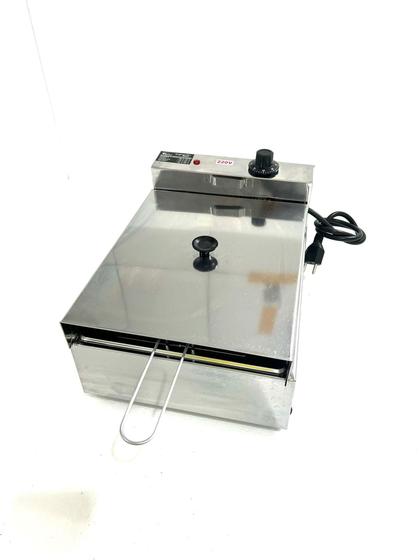 Imagem de Fritadeira industrial 1 cuba 5 litros inox com tampas