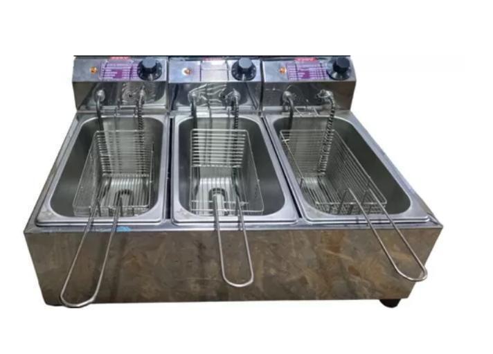 Imagem de Fritadeira Nova Sul Inox 3 Cubas 2000w 55x40x25cm