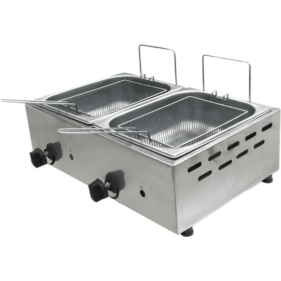 Imagem de Fritadeira Profissional à Gás 9 Litros com 2 Cubas Compacta Print