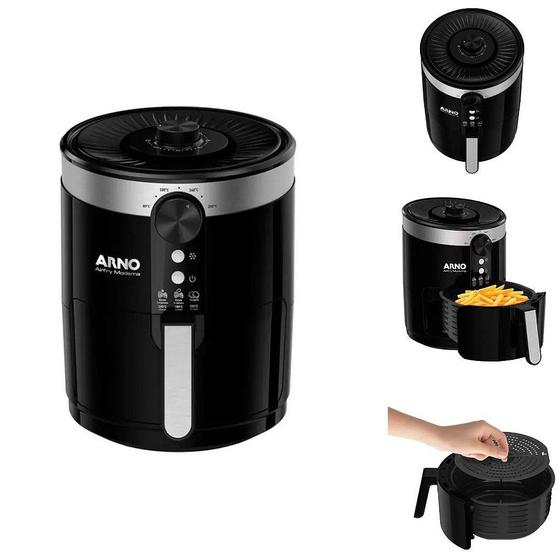Fritadeira Sem Óleo Air Fryer Arno Moderna Pfry 3,5 Litros Preta 110v Fritadeira Elétrica e