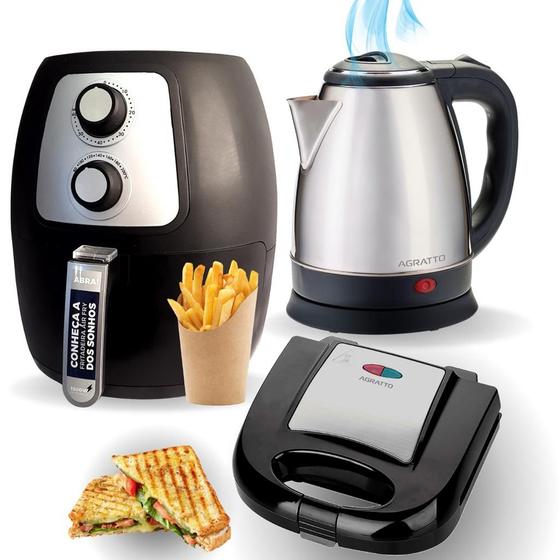 Imagem de Fritadeira sem oleo air fryer e jarra eletrica e torradeira