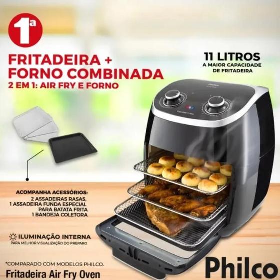 Fritadeira sem Óleo/Air Fryer Philco 2 em 1 Air Fry e Forno Oven