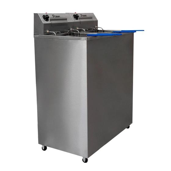 Imagem de Fritador Fritadeira Elétrica para Alimento Congelado 2 Tanques 5 Mil Watts cada 36 Litros Sebem 