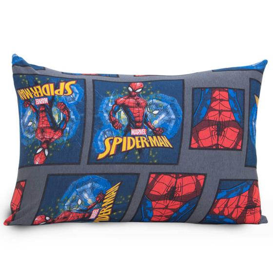 Imagem de Fronha Homem Aranha Infantil Avulsa Meninos Spider Man 48cm x 68cm Portallar Spider Amazing