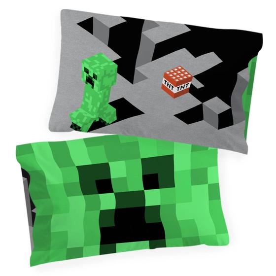 Imagem de Fronha Jay Franco Minecraft Lone Creeper, pacote com 2, 50x75cm