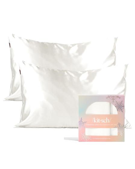 Imagem de Fronha Kitsch Holiday Satin para cabelos e pele Queen Ivory, 2 peças