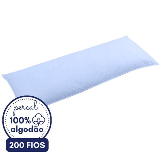 Imagem de Fronha para Travesseiro de Corpo 100% Algodão Percal 200 Fios Toque Macio Cor Suave Xuxão