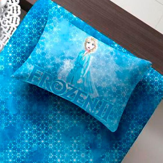 Imagem de  Fronha Portallar Malha Disney Estampa Localizada Frozen Azul