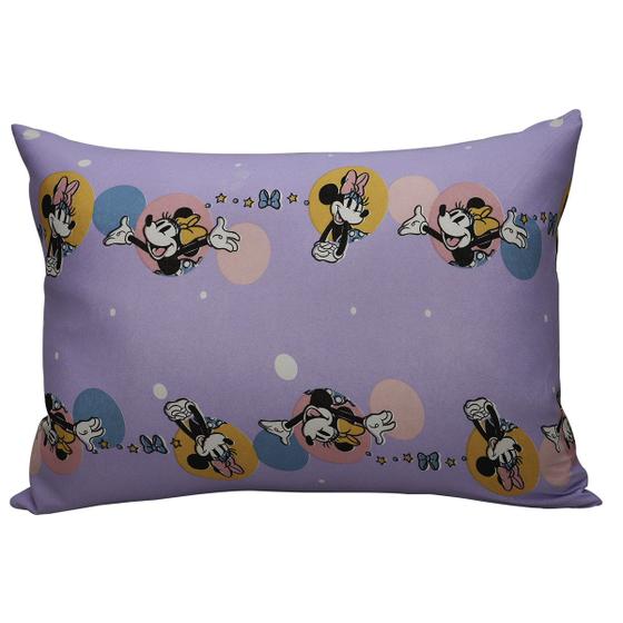 Imagem de Fronha Portallar Malha Disney Estampada Minnie Feliz 48cmx68cm Lavanda