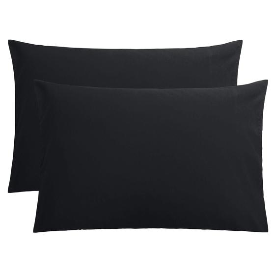 Imagem de Fronhas FLXXIE Microfiber Queen 20x30cm pretas (pacote com 2)