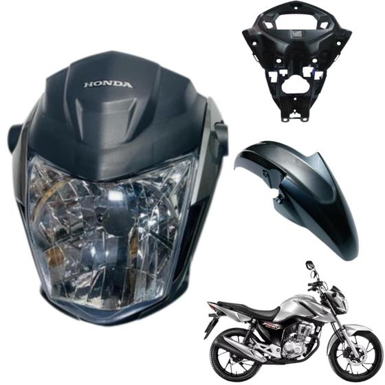 Imagem de Frontal Farol Completo Cg Fan 160 Modelo 2022 / 2024 + Suporte do Painel Paralama Dianteiro