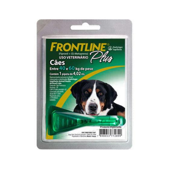 Imagem de Frontline Plus Cães 40 a 60 kg 1 Pipeta Antipulgas e Carrapato