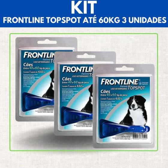 Imagem de Frontline topspot cão até 60kg kit 3 unidades