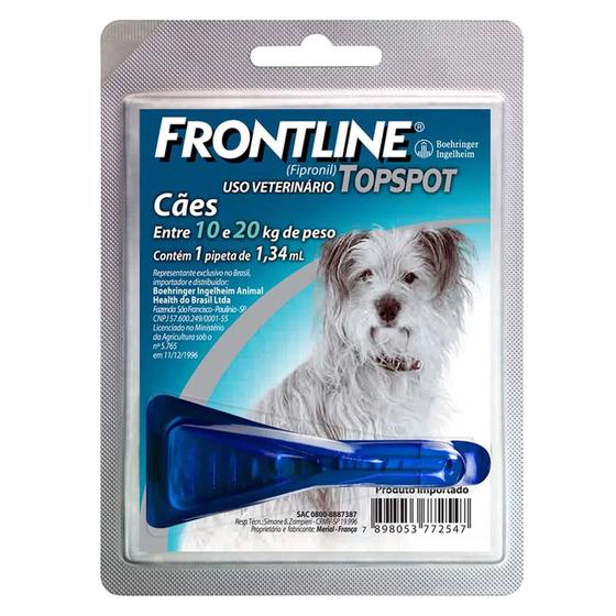 Imagem de Frontline TopSpot P/ Cães de 10 a 20Kg Antipulgas e Carrapatos