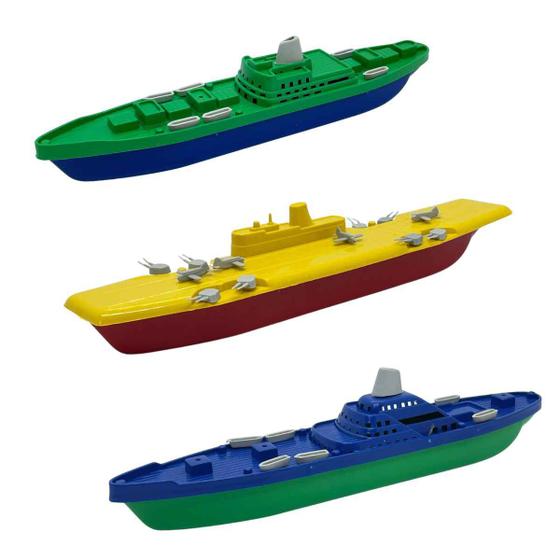 Imagem de Frota Naval Máquinas Gulliver Original Brinquedo 3 Barcos Navios Flutuam Na Água Crianças +3 Anos