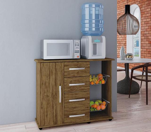 Imagem de Fruteira Balcão Camila Cozinha com 1 Porta e 4 Gavetas