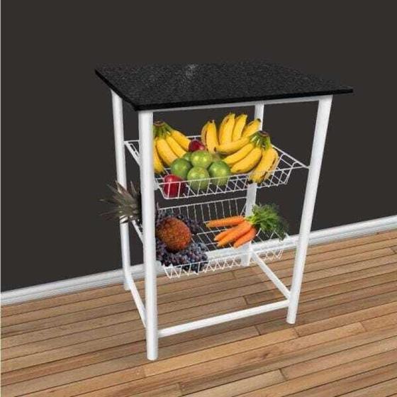 Fruteira Branca Grande c/ 2 Cestos e Tampo em Granito Branca  Bady é boa?