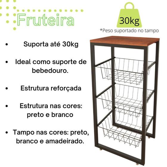 Fruteira De Chão Em Aço Cozinha Suporte Bebedouro Mdf Preto Menor preço em Fruteira De Chão Em Aço Cozinha Suporte Bebedouro Mdf Preto
