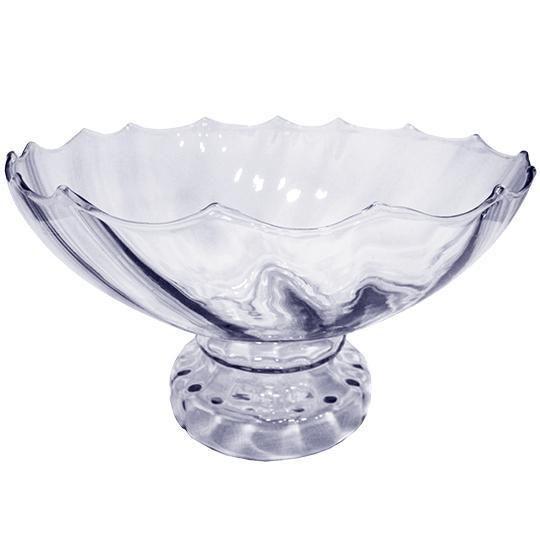 Fruteira De Mesa De Vidro Decorativa Redonda Grande Com Pé - Genova ...