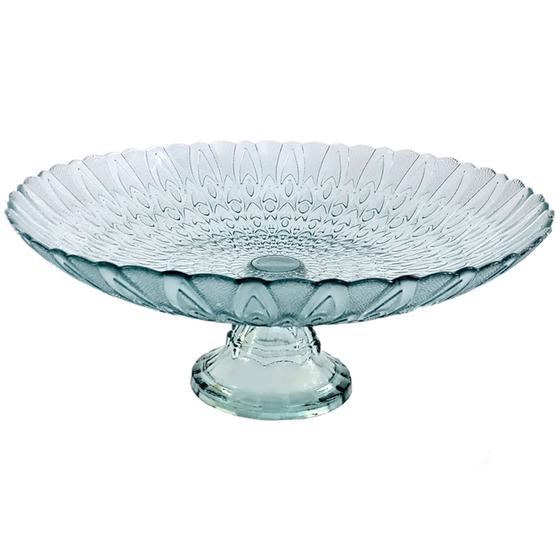 Fruteira de mesa de vidro redonda com pé pluma - VITAZZA - Fruteira de ...