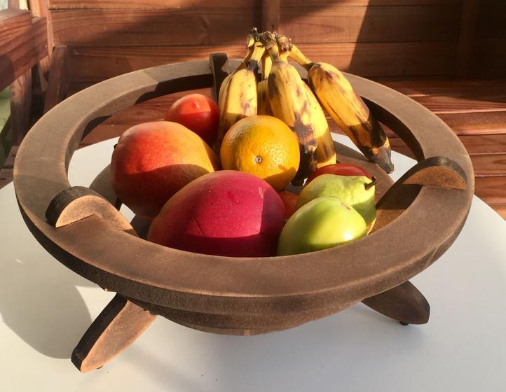 Imagem de Fruteira de Mesa Madeira Marrom Rústico