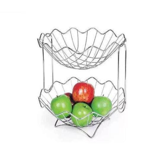 Imagem de Fruteira Dupla Mesa Bancada 2 Andares  Frutas Verduras N026 - Niquelart