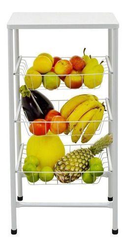 Fruteira E Suporte Para Cozinha 3 Cestos Removível Aço De Chão Menor preço em Fruteira E Suporte Para Cozinha 3 Cestos Removível Aço De Chão