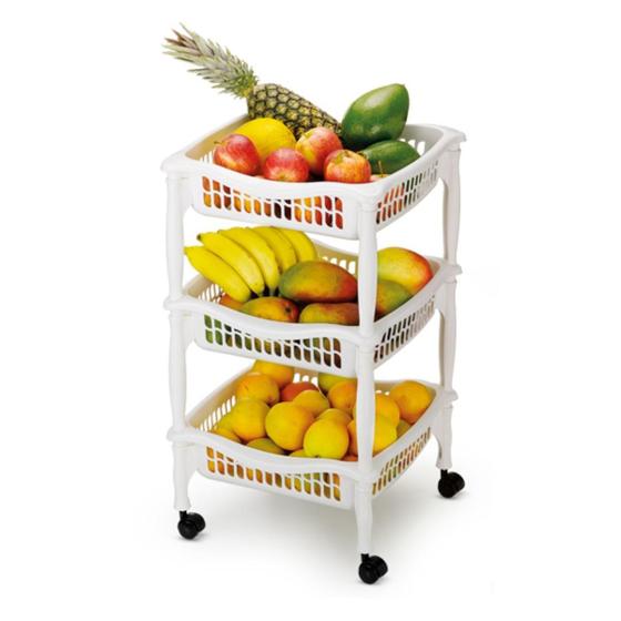 Fruteira Multiuso Organizador 3 Andares Monte Libano Menor preço em Fruteira Multiuso Organizador 3 Andares Monte Libano