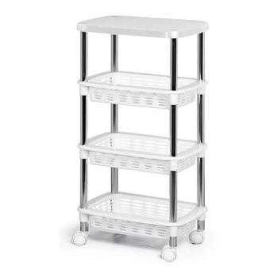 Fruteira/Organizador Com Tampo Retangular Branco - Niquelart é boa?