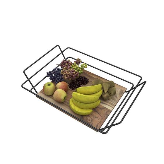 Imagem de Fruteira Retangular com Madeira