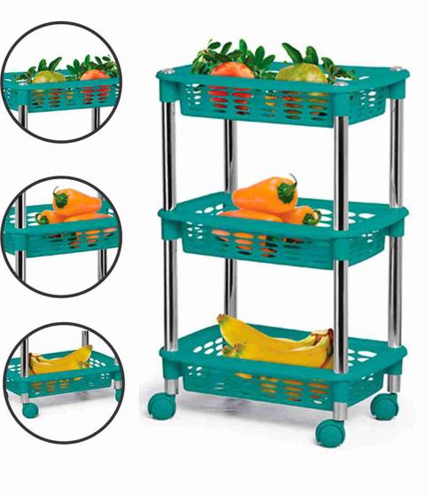 Imagem de Fruteira Tripla Retangular Vertical 3 Andares