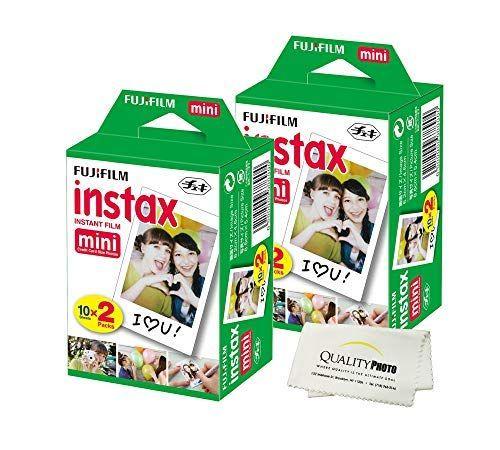 Imagem de Fujifilm INSTAX Mini Filme Instantâneo 4 Pacote 40 Folhas (Branco) para Fujifilm Mini 8 & Mini 9 Câmeras + Tecido de Microfibra fotográfica de qualidade