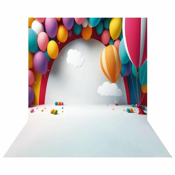 Imagem de Fundo Fotográfico Balões 2,20m x 1,50m - Malha Premium